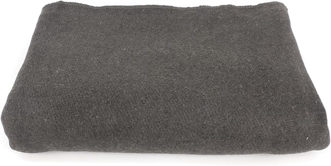 MediTac Grey Warm Wool Fire Retardant Blanket 62 x 80 (52% Wool) - US Military Style