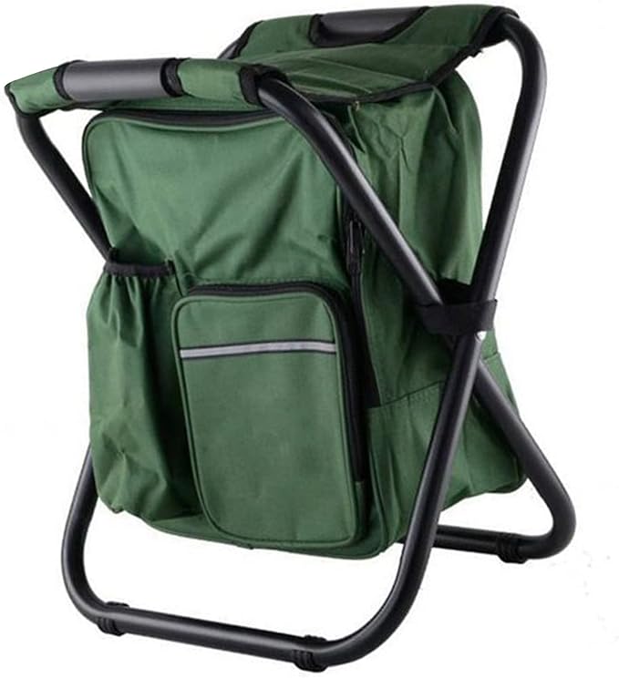 Drfeify Fishing Backpack Cooler ChairLightweight Large Capacity Stool Backpack Cooler Chair for Travel Beach Hiking Picnic