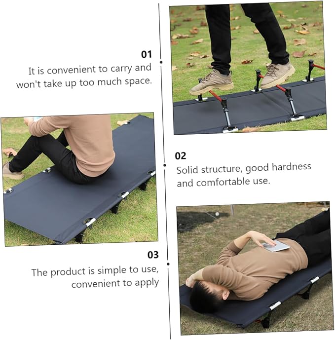 BESPORTBLE Portable Folding Camping Cot Lightweight Outdoor Bed for Guests Easy Storage Design for Camping Hiking and Beach Trips
