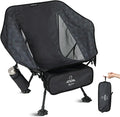 ATEPA UFO3.0 Backpacking Camping Chair Ultralight Extra Wide Comfortable Folding Chairs Heavy Duty Portable Hexagon Ergonomic Height Adjustable Seat with Anti-Sinking Feet for Hiking Outdoor Black
