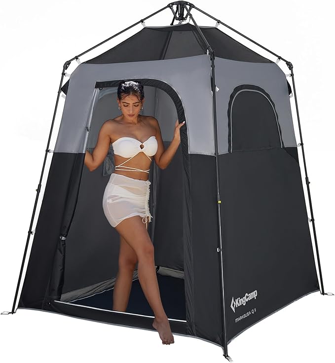KingCamp Instant Shower Tent Portable Superior Stable Privacy Shelter Large Room Outdoor Toilet Tent with Floor for Beach Camping &amp Hiking Setup in Under 60s