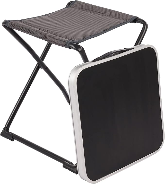 SUNNYFEEL 3 in 1 Folding Camping Table and Stool Footrest Lightweight Up to 300 LBS Easy to Carry Portable Camp Stool for Beach Fishing Trip Picnic Lawn Concert Outdoor
