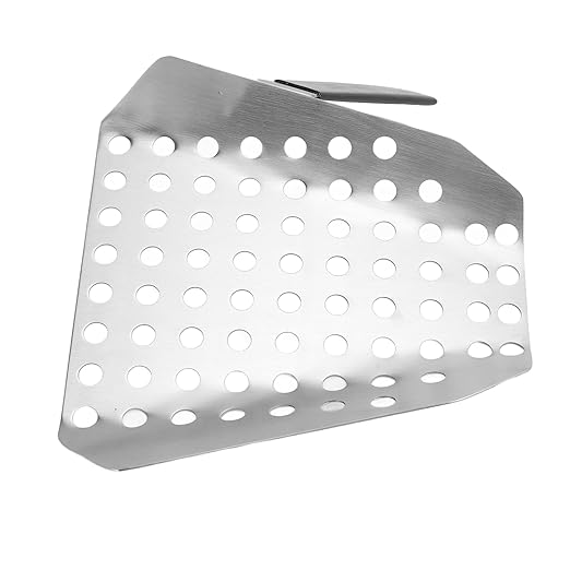 ANGGREK Fries Scoop Stainless Steel Ergonomic French Fry Scooper with Holes for Popcorn Lightweight Design for Quick Serving at Events or Home