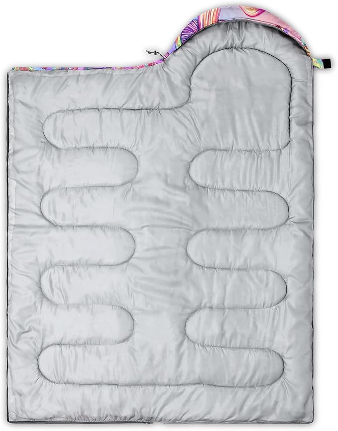 HOSIMA Kids Cute Dog Sleeping BagDifferent Pet Dogs Pattern Cold Weather Gear for CampingAnimal Themed with Christmas Tree Print Waterproof Sleeping Bags for Outdoors Hiking.