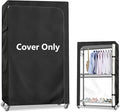 Garment Rack Cover600D Heavy Duty Waterproof Clothing Rack CoverClothes Rack Cover with Zipper for Metal Garment Rack（47.2W x 17.7D x 80.7HCover Only)