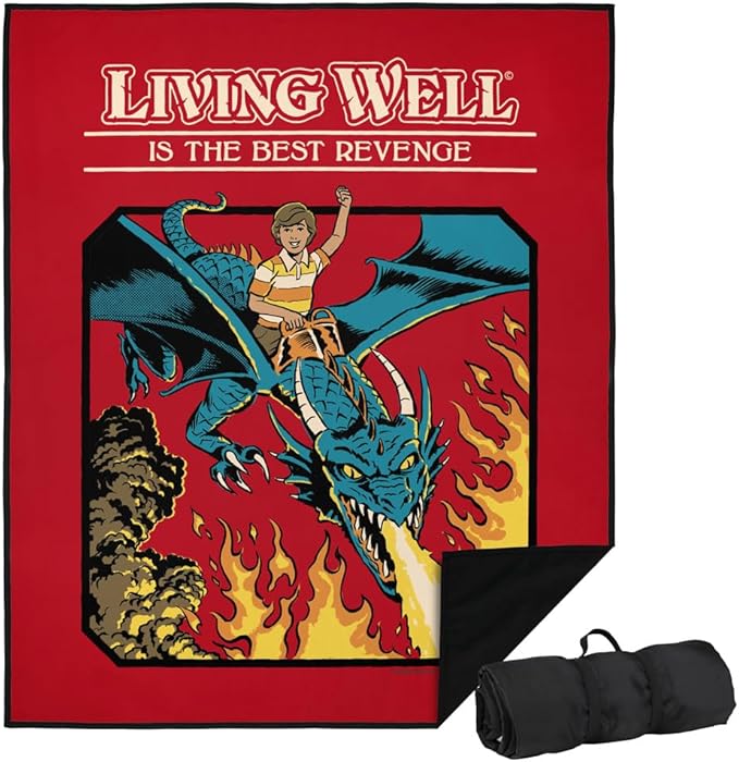 LOGOVISION Steven Rhodes Living Well Outdoor Blanket for Picnic Beach Camping Park Tailgate 50x60