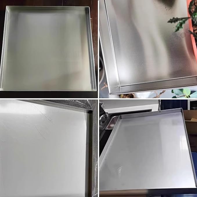 Durable Stainless Steel Washing Machine Drain Pan 39x12in Leak-Proof Floor Protection Tray Rectangular Oil Change Pan for Washer &amp Appliance Safety
