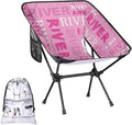 Custom Camping Chair Personalized Portable Backpacking Chair with Name Lightweight Folding Chair for Beach Hiking Pink
