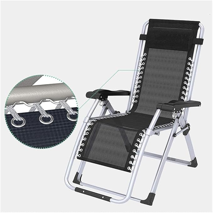Folding Reclining Chair Heavy Duty Zero Gravity Chairs Sun Loungers Beach Chairs Lounger Deck Chairs Recliner Beach Patio Garden Camping Super Width 65CM