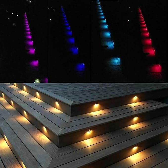 Low Voltage LED Deck Lights Color Changing 2W 12-24VAC/DC Replaceable RGBW G4 LED Bulb for Christmas Low Voltage Deck Lighting 2-Count with Waterproof Connectors