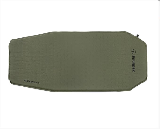 Snugpak Basecamp Ops Self Inflating Midi Mat Air Mat with Non-Slip Bottom Olive