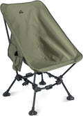 iClimb Two-Heights Light Compact Comfortable Camping Folding Beach Chair with Anti-Sinking Large Feet and Carry Bag