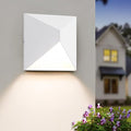 QQCherry Outdoor Light Fixture Wall Mount with 3 Lighting Modes White LED Exterior Lighting fixtures for Outside Modern Front Porch Lights Waterproof Black Wall Sconce for House