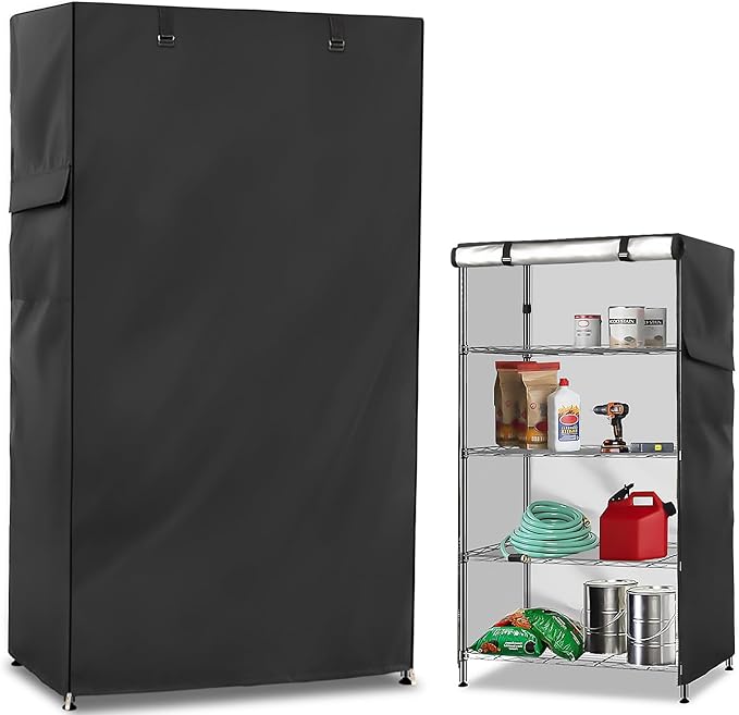 Wire Shelf Cover600D Heavy Duty 100% Waterproof Shelf Covers for Wire ShelvingOutdoor Storage Shelves Cover for Metal Rack60 W x 24 D x 72 HBlack