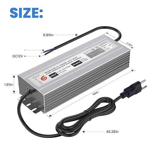 LED Driver LED Power Supply 24V 8.3A 200W Waterproof IP67 AC 90-150V to DC 24VLow Voltage Transformerwith 3-Prong Plug 3.3 Feet Cable for Indoor Outdoor LED Lighting Use