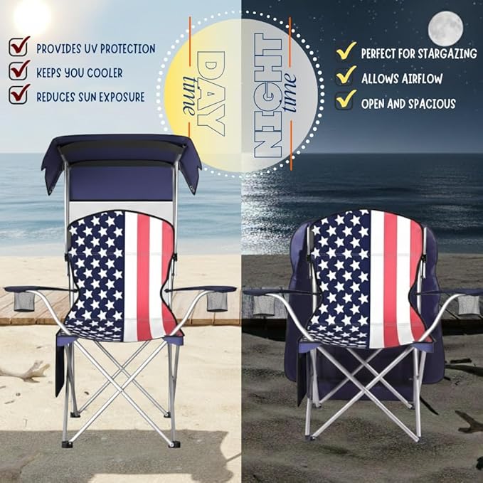 Amazing for less Folding Chair – Portable Outdoor Camping &amp Beach Chair (Flag (Shade) (4-Pack))