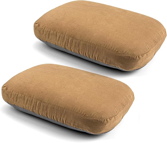 Yunir Travel Pillow for Sleeping Camping Soft Comfortable and Breathable Outdoor Camping Travel Cervical Pillow Ideal Backpacking Hiking and Airplane Machine Washable with Storage (2PCS)
