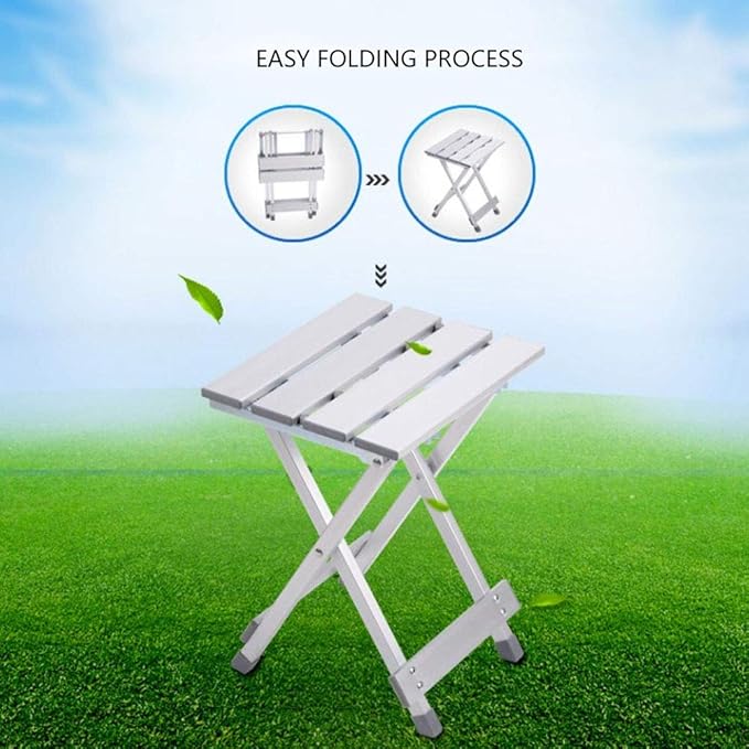 Folding Chair Portable Stainless Steel Fishing Camping Folded Seat No Accidents for Fishing and Camping Foldable Chair
