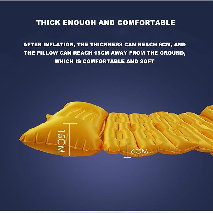 Inflatable Mattress Portable Lightweight Mouthpiece Type Fast Inflation Moisture-Proof Inflatable Air Cushion Suitable for Outdoor Camping Camping Family