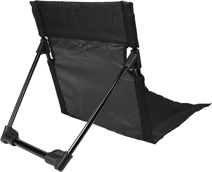 Yosoo Health Gear Portable Folding Floor Chair Adjustable Backrest Breathable 600D Oxford Fabric Lightweight for Beach Camping and Fishing (Black)
