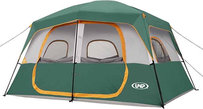 UNP 2/4/6/8 Person Tent Portable Cabin Tent Camping Tent 4-Person Easy Set Up Waterproof with Top Rainfly for Outdoor Camping/Hiking