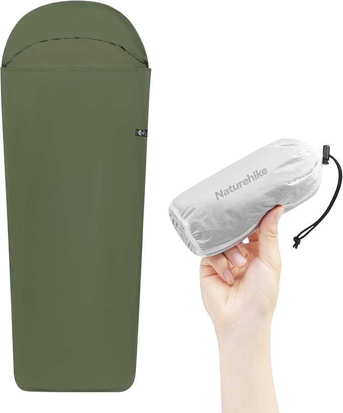 Naturehike 4.5oz Ultralight Washable Sleeping Bag Liner Lightweight Adult Sleep Sack &amp Travel Sheets for Backpacking Hotel Camping Hostels ZY20