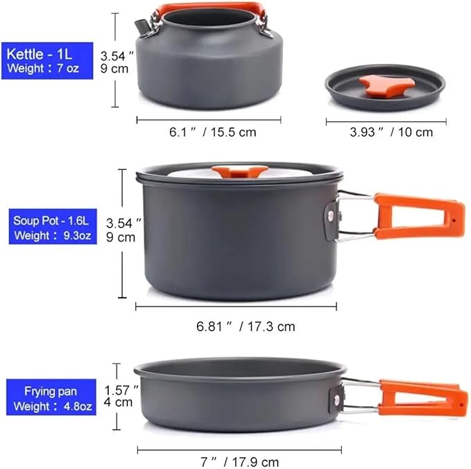 Compatible for Widesea Camping Tableware Outdoor Cookware Set Dishes Bowler Kitchen Equipment Gear Utensils Hiking Picnic Travel