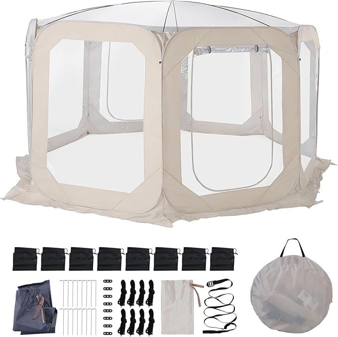 Bubble Tent with Rain Cover &amp Storage Bag 12x7ft Transparent Igloo Tent Dome for 6-8 Person Bubble House for Camping Backyard Party Stargazing