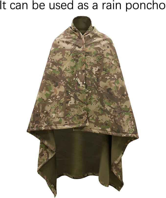 LOOGU Camo Blanket Waterproof Insulation Poncho Liner for Outdoor Camping Hiking Hunting Survival Backpacking Picnicking