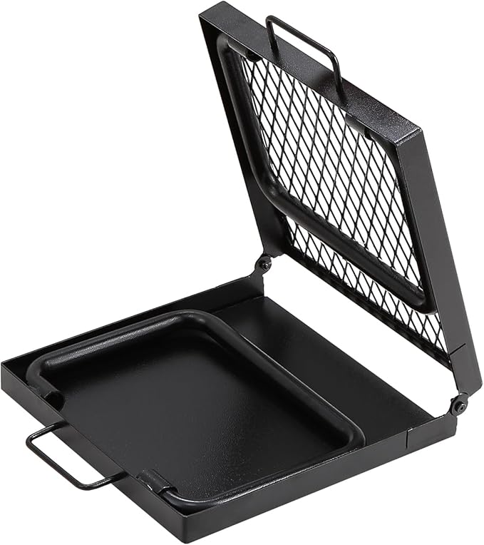 VEVOR Folding Campfire Grill Heavy Duty Steel Mesh Grate 22.4 Portable Camping Grates Over Fire Pit Camp Fire Cooking Equipment with Legs Carrying Bag Grilling Rack for Outdoor Open Flame Cooking