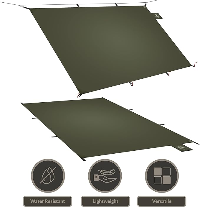Onewind Tent Footprint Small Tarp Tent Floor Ground Sheet 4000mm Waterproof Rate PU Coating 98 *55 Ultralight Camping Tarp for Backpacking Hiking Camping Picnic