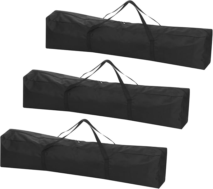 PATIKIL 43 Inch Camp Chair Replacement Bag 3 Pack Nylon Foldable Carrying Bag Zippered Bag with Shoulder Strap for Camping Tent Travel Black