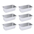 LOYALHEARTDY Steam Table Pan 6 Pack Pans 1/3 Size 4 Deep Commercial Hotel Pan 201 Stainless Steel Catering Food Pan Restaurant Supplies for Party Buffet and Event Catering