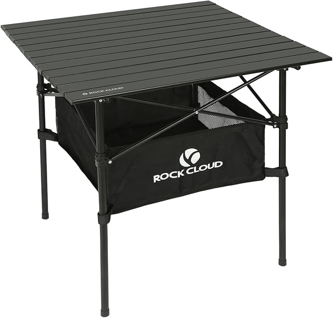 ROCK CLOUD Portable Camping Table Aluminum Folding Camp Table Lightweight Outdoor for Camping Hiking Picnic Backpacking 28” x 28”