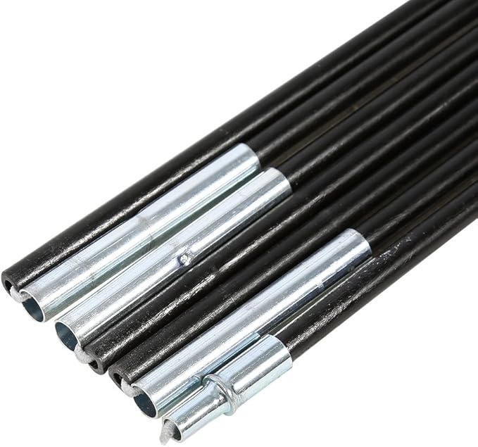 Set of 2 Fibreglass Tent Pole Universal Adjustable Tent/Awning Poles 135.43 inch/344 cm