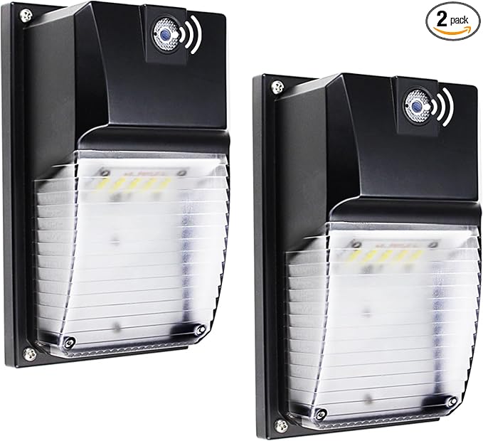 LTBLIGHT 2-Pack 18W LED Wall Pack Light with Photocell Sensor Dusk to Dawn Outdoor Lighting 1980LM 5000K Daylight IP65 Waterproof Exterior Lights for Garage Warehouse Yard