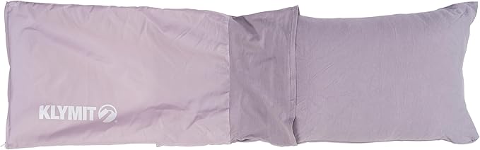KLYMIT Drift Camping Pillow | Lightweight Travel Head Rest for Sleep Filled with Shredded Memory Foam Reversible Outer Cover for Extended Use Regular Size — Orchid