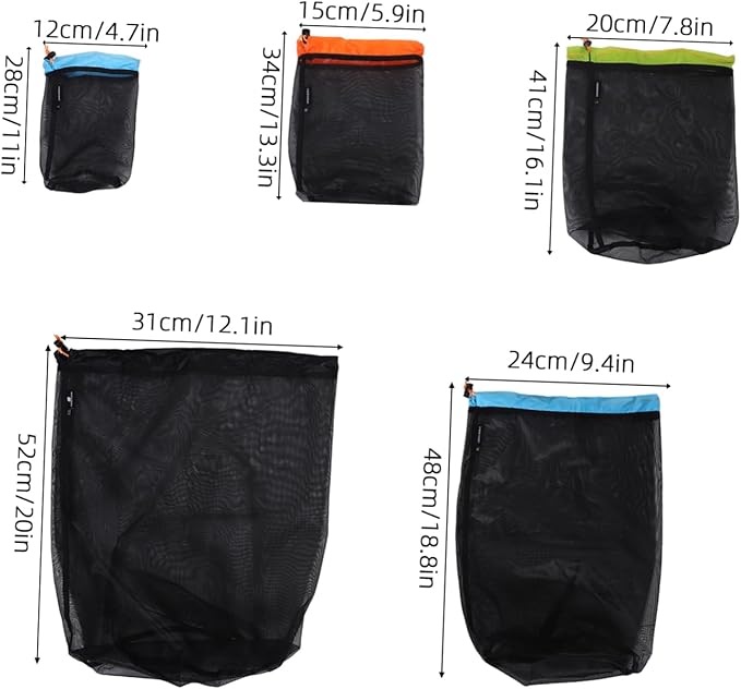 1 Set Compression Storage Bag for Travel Camping Hiking Drawstring Mesh Stuff Sack for Backpacking Durable Polyester Design Lightweight Portable