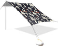 Mushrooms Black Beach Tent Sun Shelter 9.2' x 10.5' Beach Canopy with 4 Sandbags 4 Stability Poles Sand Shovels - Tent Canopy for Beach Camping Fishing Picnics