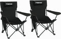 Oversized Camping Folding Chair Camp Chairs for Adults Heavy Duty Beach Chair Foldable Lawn Chairs XL Chair Heavy Duty Big and Tall Camping Chair (2 Black Oversized)