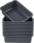 15 L Plastic Commercial Bus Box 12-Pack Dish Tubs for Restaurant &amp Home Gray
