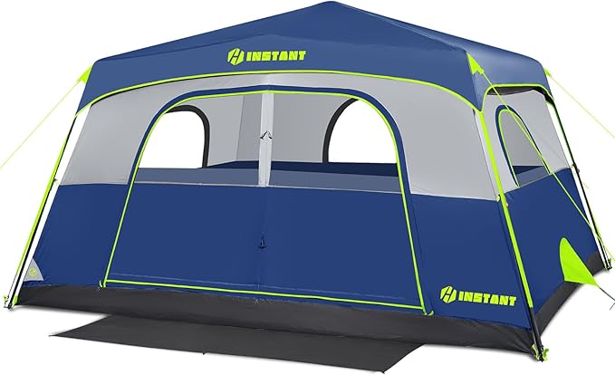 4/6/8 Person Instant Tent Waterproof Pop Up Tents for Camping with Rainfly 60 Seconds Easy Setup Automatic Cabin Tent for Family Camping with Expandable Carry Bag &amp Upgraded Ventilation