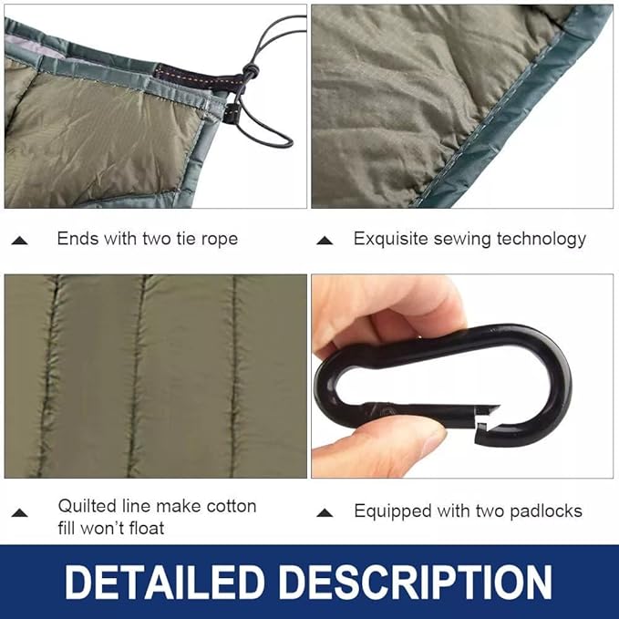 Double Hammock Underquilt Big Size Under Quilts for Hammocks Camping Heavy Duty 4 Season Full Length Large Travel Camping Hammock for Outdoor Hiking Camping Backpacking Essential