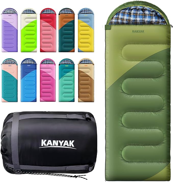 Camping Sleeping Bag 32℉ Sleeping Bags for Adults Kids Teens Cold Weather Warm Sleeping Bag Winter for 3-4 Season Camping Camping Gear Equipment Traveling and Outdoors