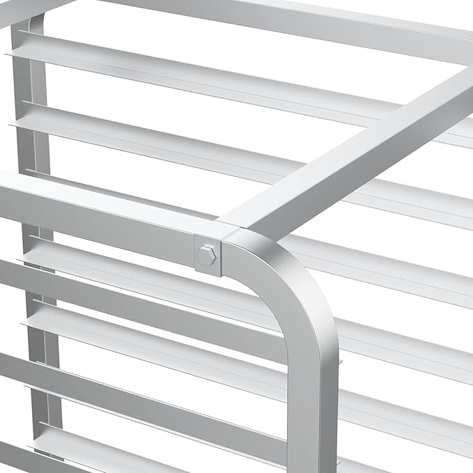VINGLI 10-Tier Full/Half Sheet Pan Rack Aluminum Bakery Rack Speed Bakers Rack with Lockable Wheels for Home Commercial Kitchen Restaurant Cafeteria Dessert Shop 20 W x 26 D x 38 H