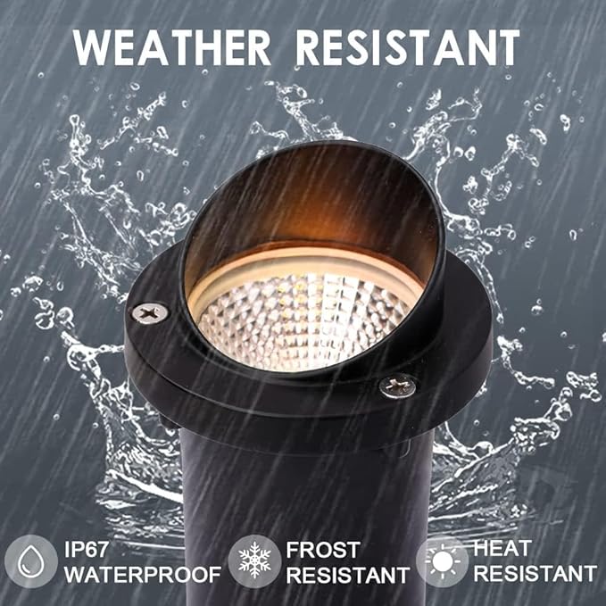 LED Low Voltage Landscape Light12-24V AC/DC Shielded In-Ground Light IP67 Waterproof 3000K Paver Well for Pathway (12 Pack)