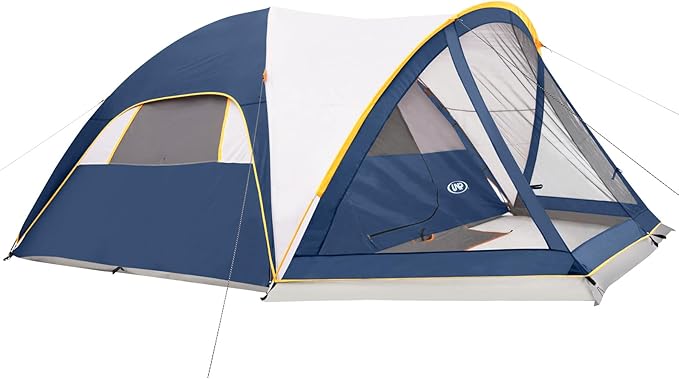UNP Camping Tent with Screen Room Portable 6 Person Camping Tent with Screen Porch Family Dome Tent for Camping Outdoor - 14'x11'x72''(H)