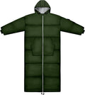 Thermotuff Wearable Sleeping Bag with Dual Hoodie Long Sleeves Pockets &amp Adjustable Drawstring - Ideal for Camping Cold Weather Hiking and Stadium Sak Blanket