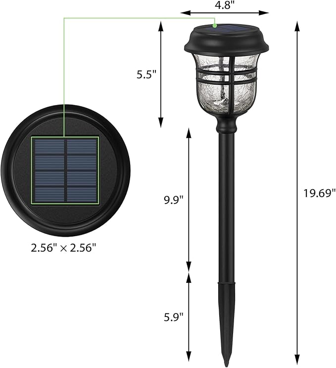 XMCOSY+ Solar Pathway Lights Outdoor Waterproof IP65-2 Lighting Modes LED Solar Powered Garden Lights Glass Outdoor Lighting for Yard Landscape Walkway Driveway Lawn Decor (Warm White &amp Cool Whit