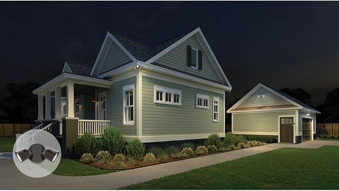 Lithonia Lighting HomeGuard 2-Light LED Outdoor Flood Lights Wall or Ceiling Mount Outdoor Lights 4000K Cool White Round Heads Dark Bronze 2-Pack (HGX LED 2RH 40K 120 DDB CP2 M2)